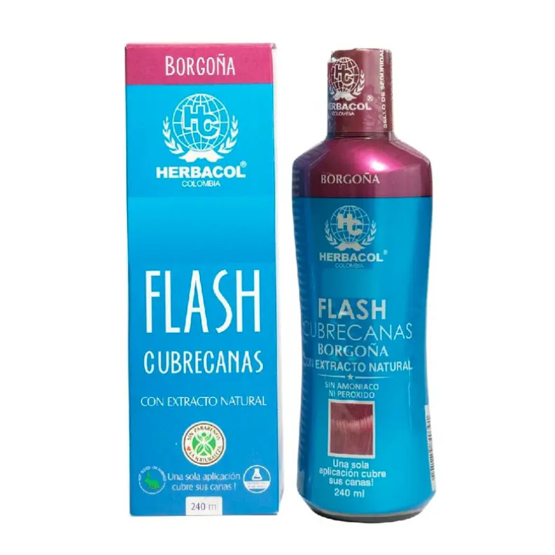 Tónico Capilar Flash Cubrecanas Borgoña 240 ml Herbacol