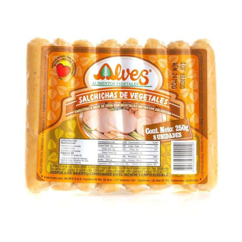 Salchicha de Vegetales x 250 g Alves