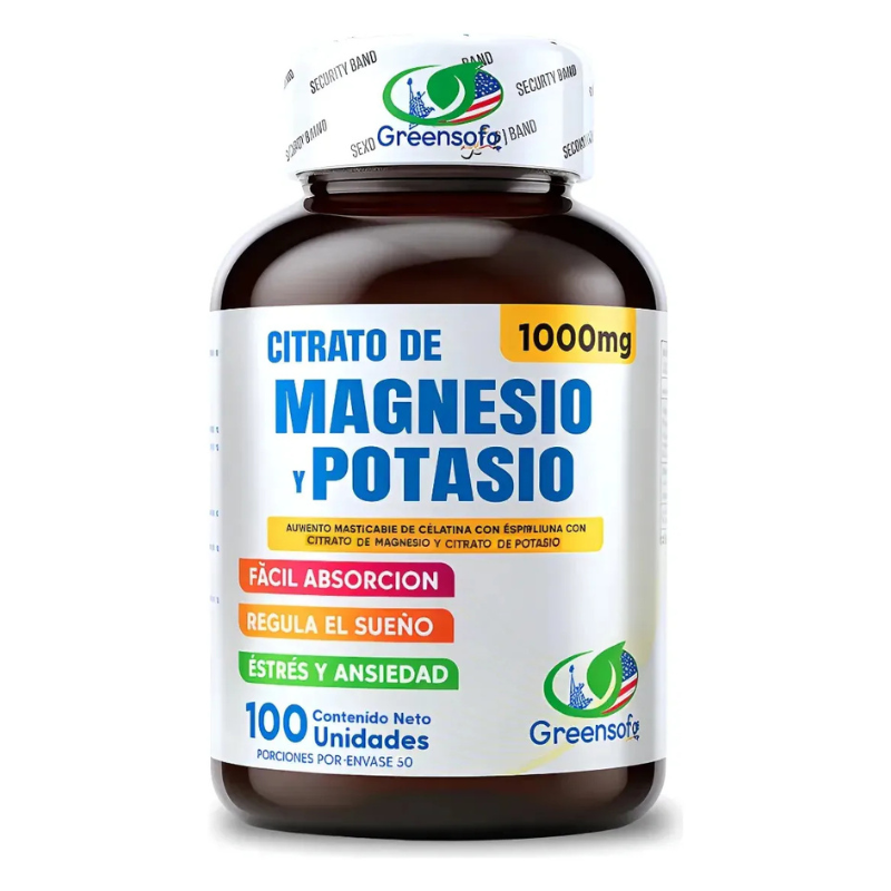 Citrato de Magnesio y Potasio Greensoft X 100 Cápsulas Blandas