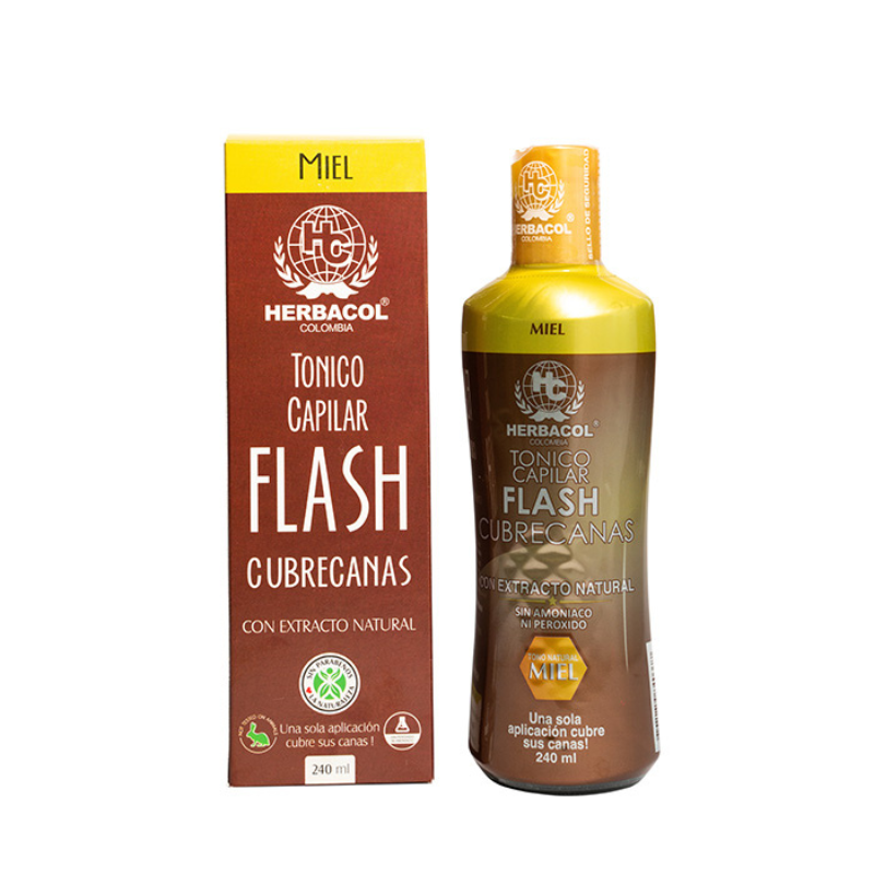 Tónico Capilar Flash Cubrecanas Miel 240 ml Herbacol