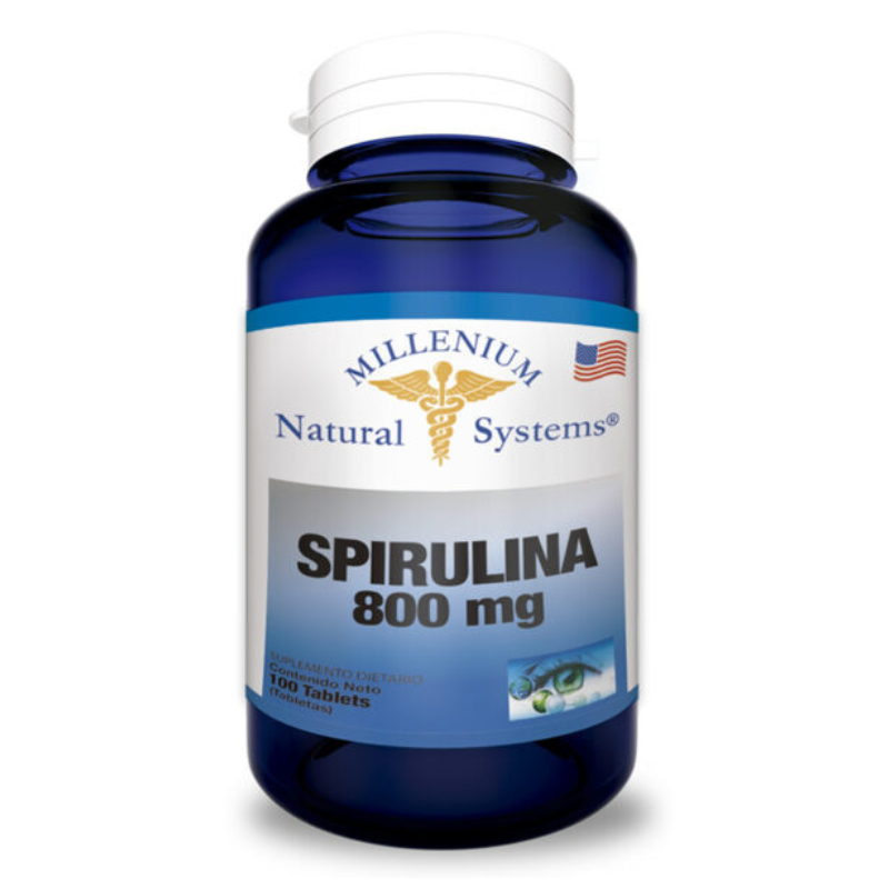 Spirulina 800 mg x 100 Tabletas Natural Systems