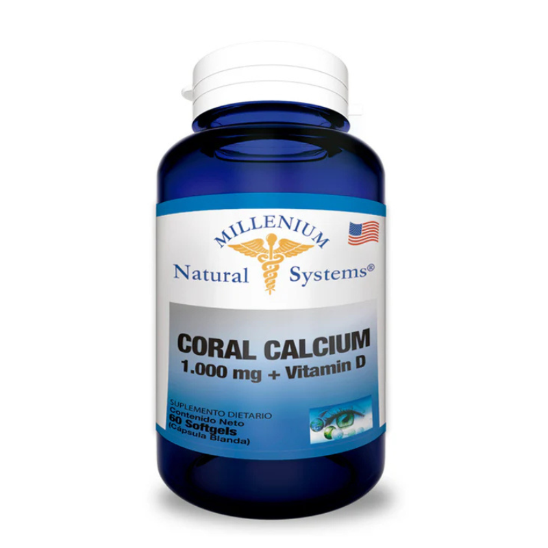 Coral Calcium 1000mg con Vitamina D x 60 softgel Natural Systems