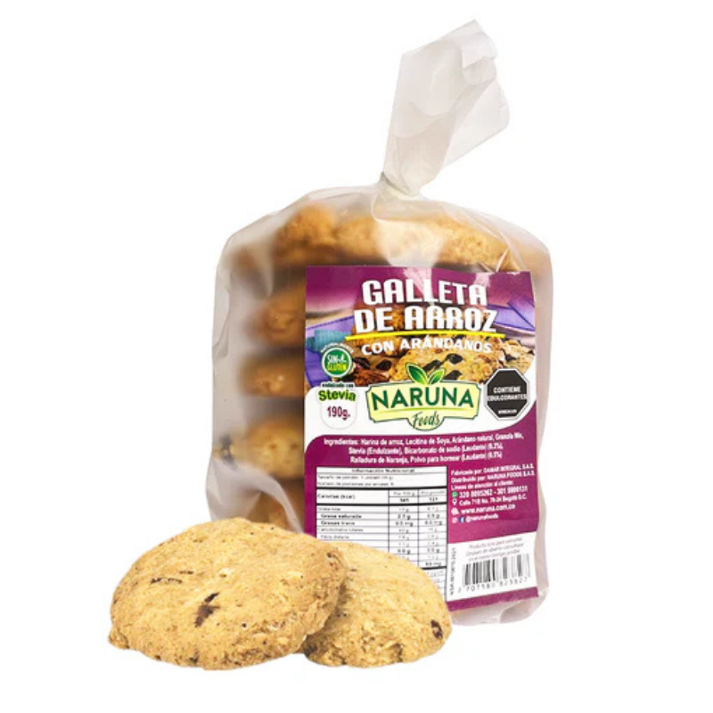 Galleta de Arroz con Arándanos 190 g Naruna
