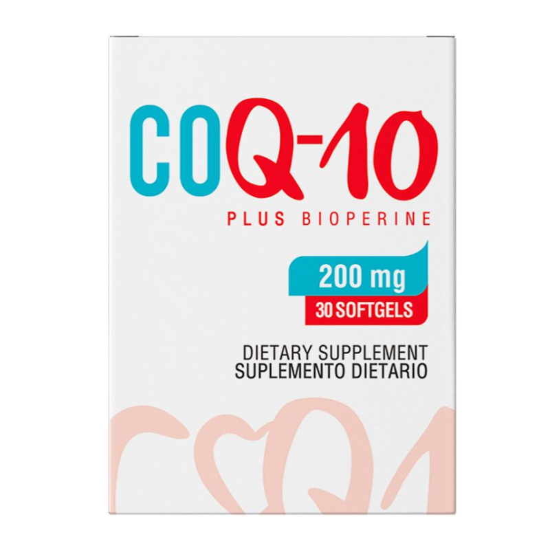 COQ-10 200 mg Plus Bioperine x 30 Softgels Healthy America