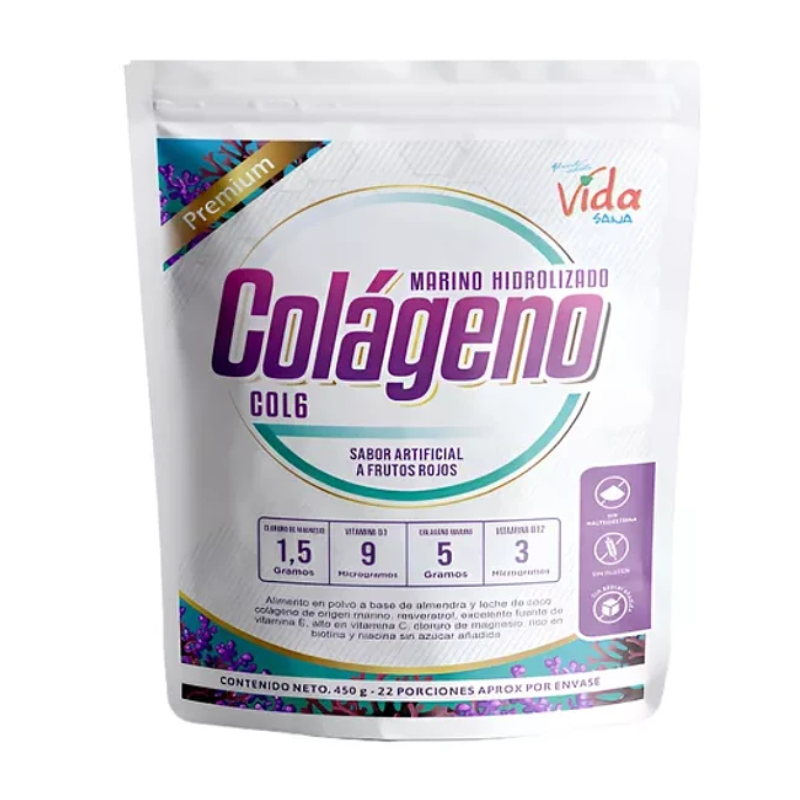 Colageno Marino Hidrolizado 450g Vida Sana